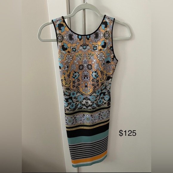 Clover Canyon Floral Striped Bodycon Midi Dress XS - Picture 1 of 3